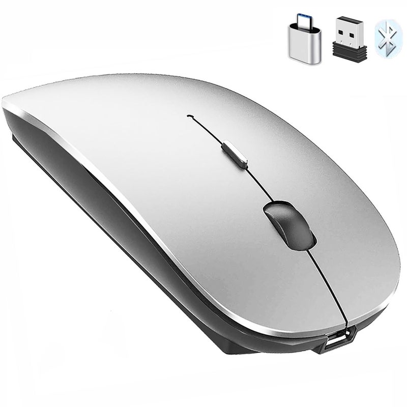 PeiBO Bluetooth 5.2 Wireless Dual-Mode Mouse, Gray Black, 2022 Model - Image 2